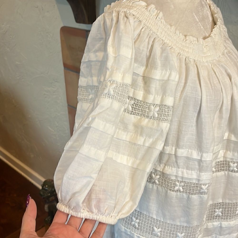 FREE PEOPLE Sounds of Summer White Cotton Tunic, S! - Picture 4 of 10